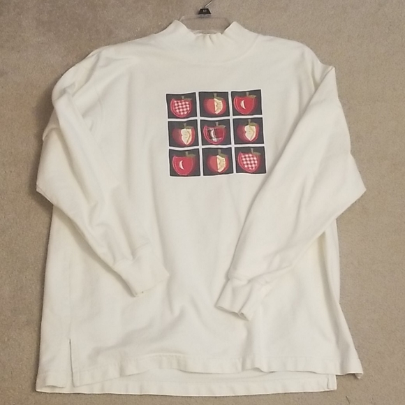 Vintage Cream turtle neck with apples - Picture 1 of 1